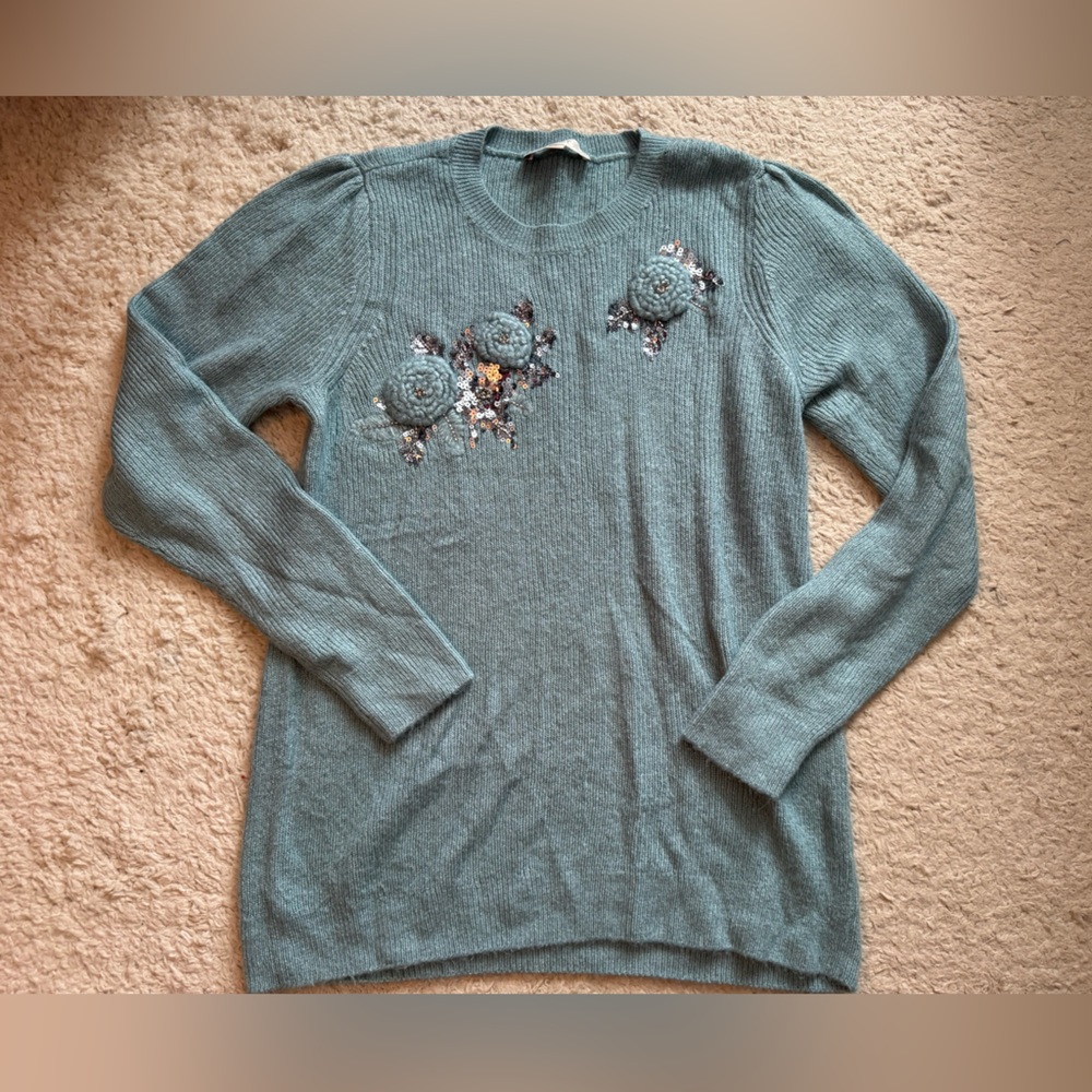 Loft sequin floral sweater
